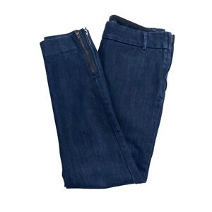 J. Crew Stretch City Fit Skinny Cropped Ankle Zipper Dark Wash Jeans‎ Sz 00